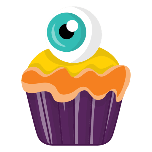 Spooky cupcake with eyec PNG Design