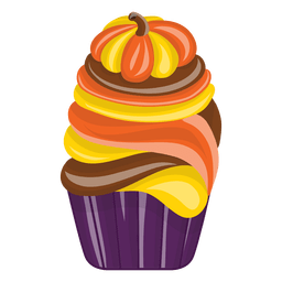 Tall decorated sweet cupcake PNG Design