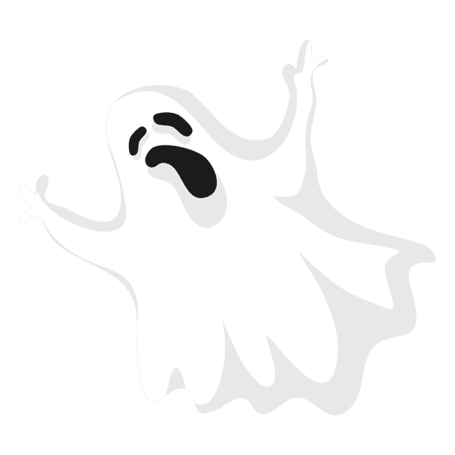 White ghost silhouette 8 PNG Design