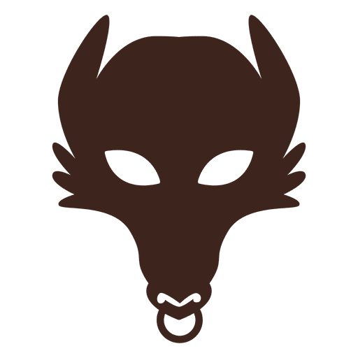 Silhueta de máscara de lobo Desenho PNG