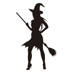 Junges Halloween-Hexenschattenbild PNG-Design