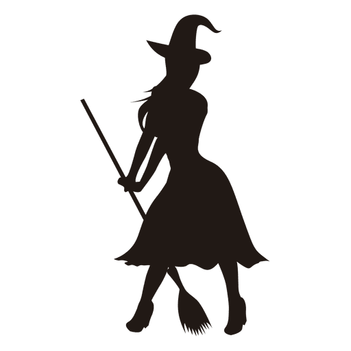Junge Dame Hexe Silhouette PNG-Design