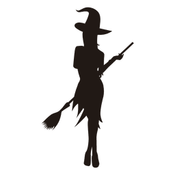 Bruja joven silueta gril Diseño PNG