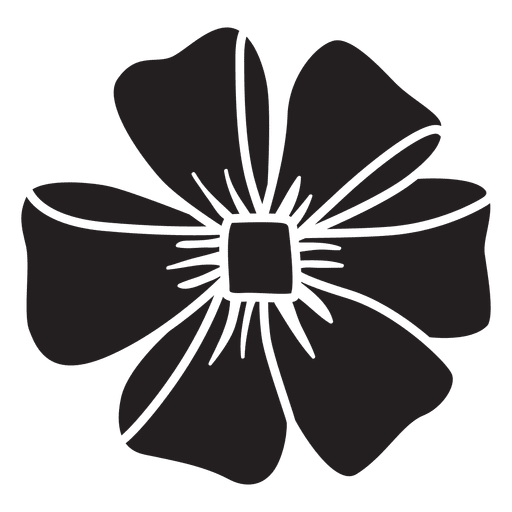 Black bow flower PNG Design
