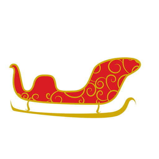 Golden sleigh sliding PNG Design
