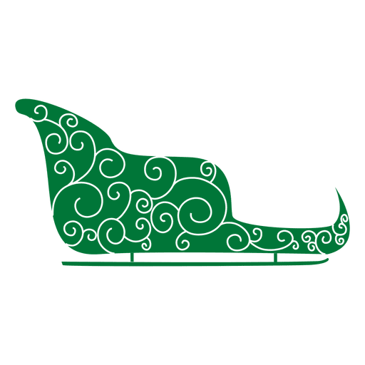 Green sleigh sliding PNG Design