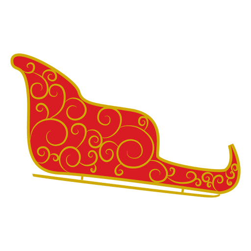 Sleigh sliding with curls PNG Design
