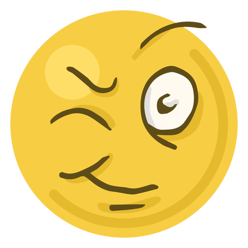 Wink face emoji PNG Design