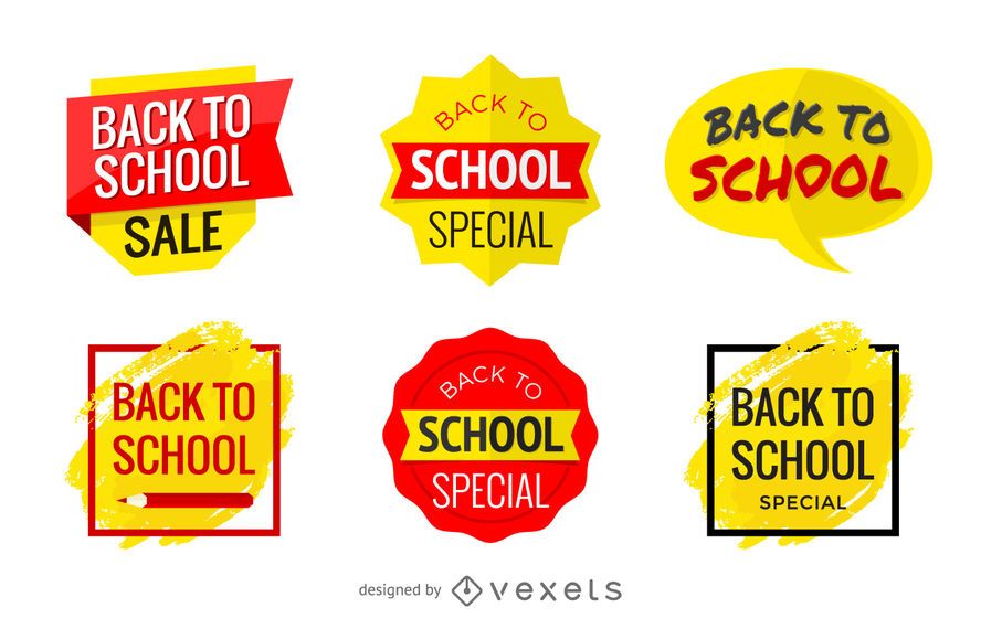 Back to school promo badges and sale banners Back to school promo badges and sale banners