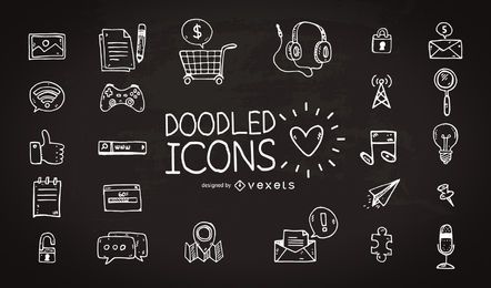 Hand Drawn Icon Collection Vector Download