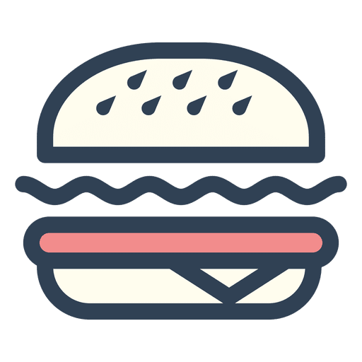 Burger fast food stroke icon PNG Design