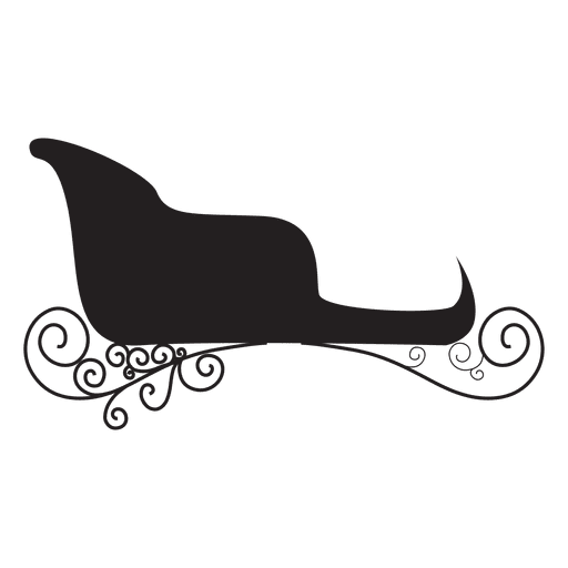 Sliding sleigh silhouette PNG Design