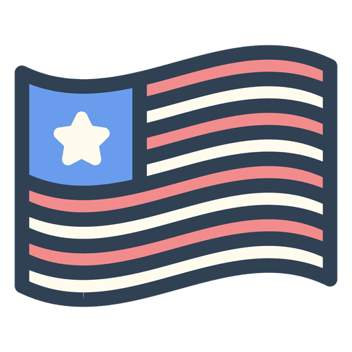Icono de trazo de bandera de estados unidos