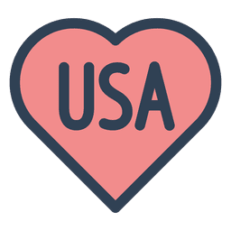 Usa heart PNG Design