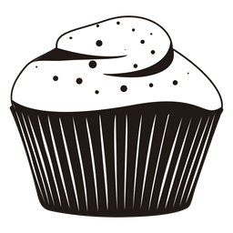  cupcake illustration with frosting PNG Design