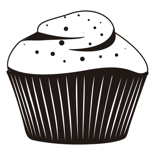 Cupcake-Illustration mit Zuckerguss PNG-Design