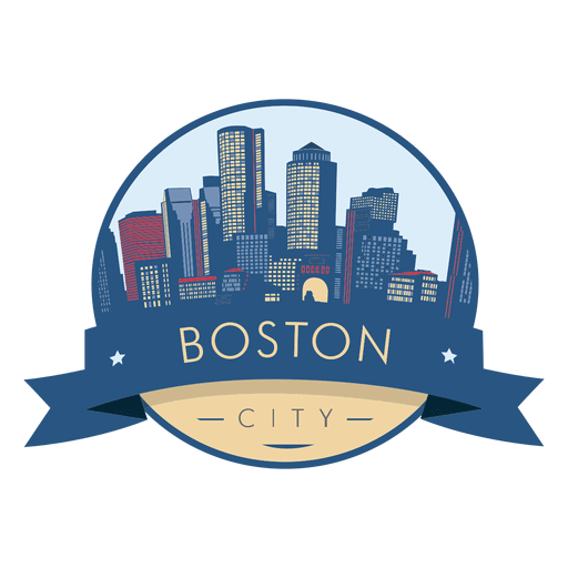 Boston City Skyline Abzeichen PNG-Design