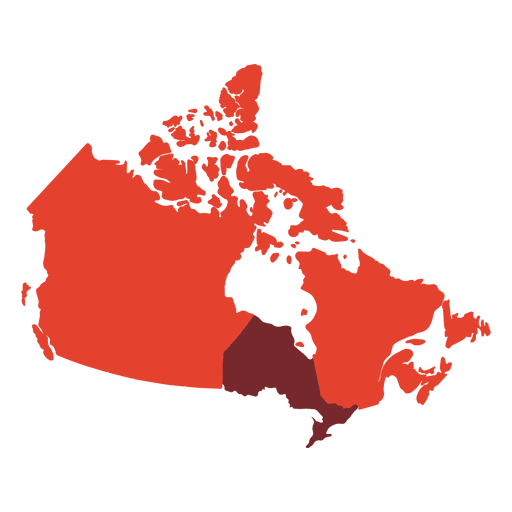 Silhueta do mapa canadense Desenho PNG