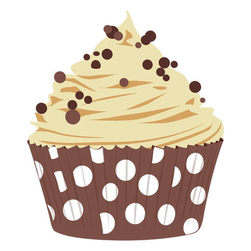 Chocolate chip cupcake illustration