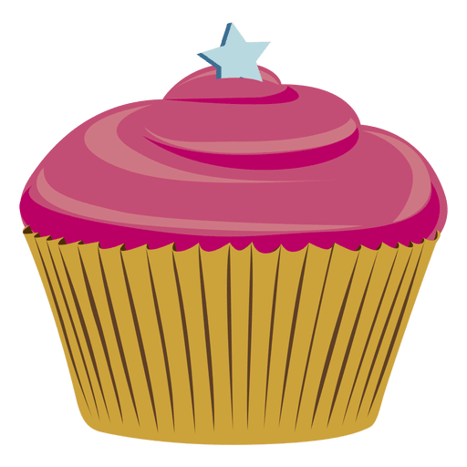 Cupcake illustration pink PNG Design