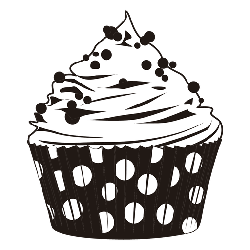 Cupcake-Illustration mit Punkten PNG-Design