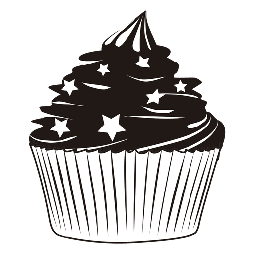 Cupcake illustration with stars Transparent PNG Cupcake illustration with stars Transparent PNG