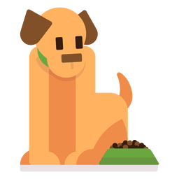 Dog with food illustration PNG Design Transparent PNG