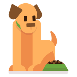 Perro con comida ilustración Diseño PNG