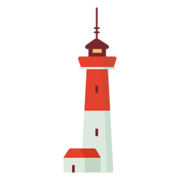 Flache Leuchtturmillustration PNG-Design
