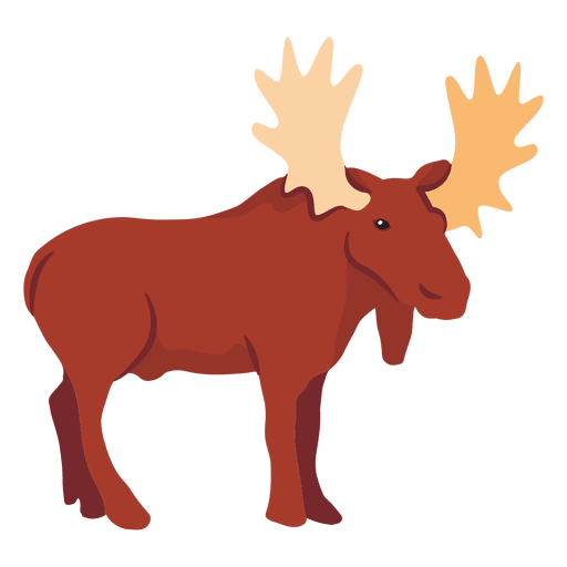 Flat moose illustration PNG Design