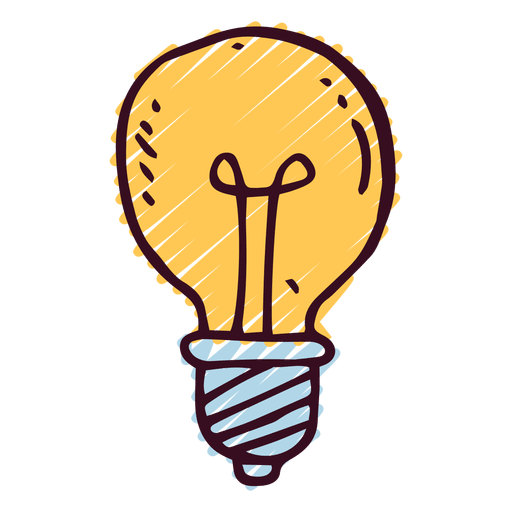 Lightbulb doodle icon PNG Design