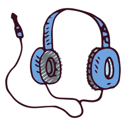 Fones de ouvido de doodle de música Desenho PNG