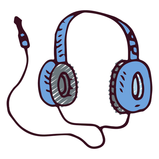 Musik-Doodle-Kopfhörer PNG-Design