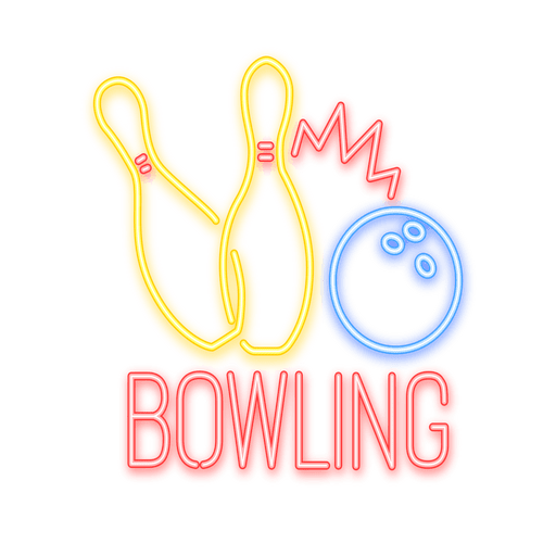 Letrero de neón de bolos Diseño PNG