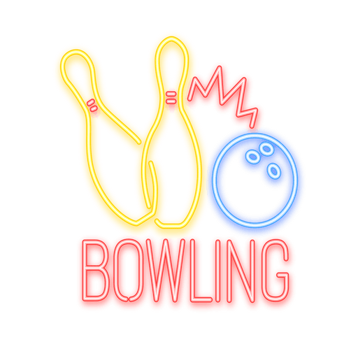 Neon Bowling Zeichen PNG-Design