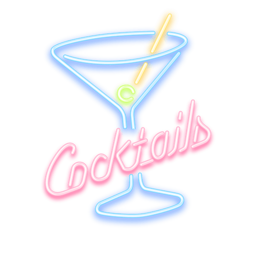 Neon Cocktails Sign Transparent Png Svg Vector File