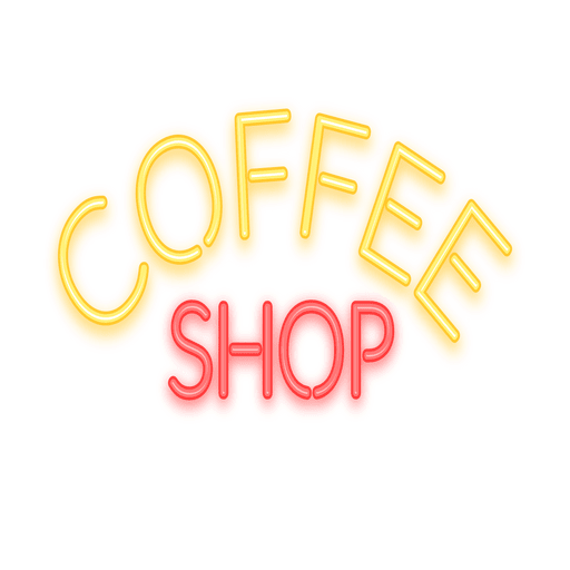 Sinal de café neon Desenho PNG