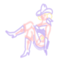 Sinal de cowgirl neon Desenho PNG