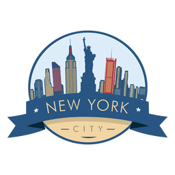 Vetor de emblema do horizonte de Nova York Desenho PNG