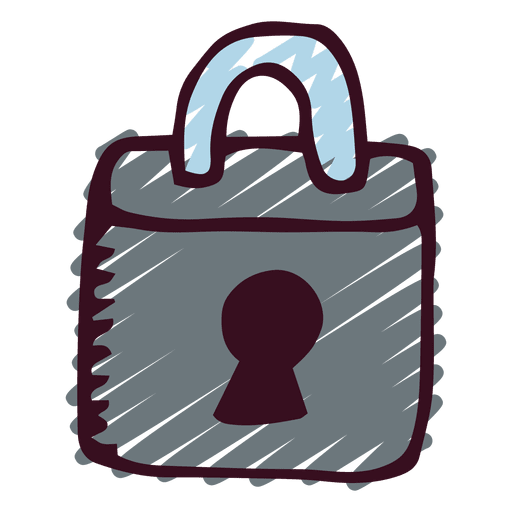 Padlock doodle icon PNG Design