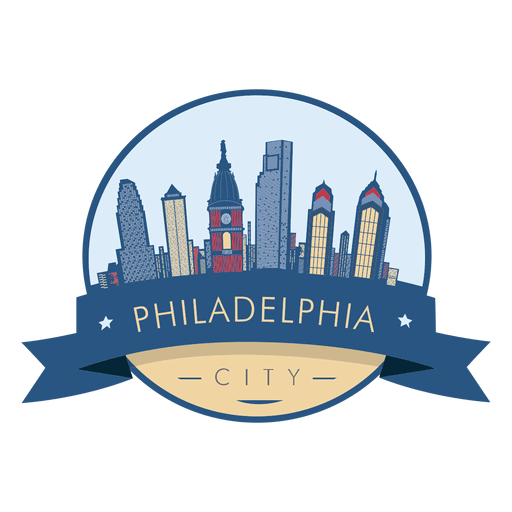 Philadelphia Skyline-Abzeichen PNG-Design