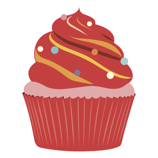 Rote Samt Cupcake Illustration PNG-Design