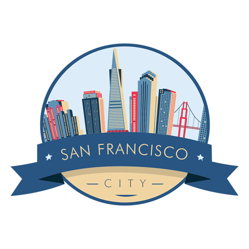 San francisco skyline badge PNG Design