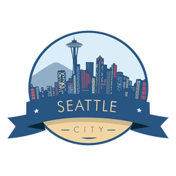 Skyline-Abzeichen von Seattle PNG-Design