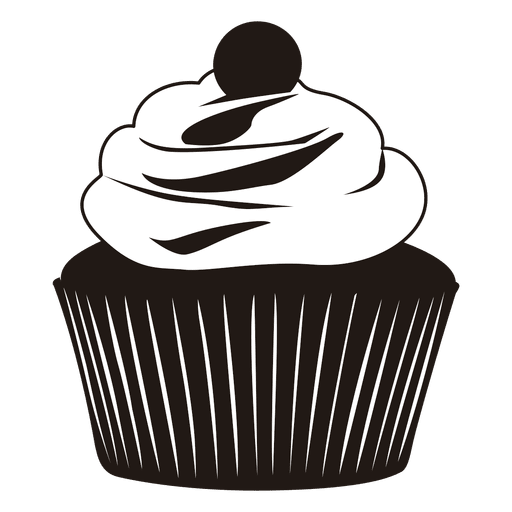 Silhouette of cupcake illustration PNG Design