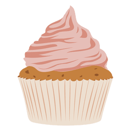 Strawberry cupcake illustration PNG Design