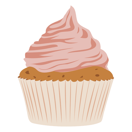 Erdbeer-Cupcake-Illustration PNG-Design