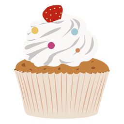 Ilustração de cupcake de enfeite de baunilha Desenho PNG