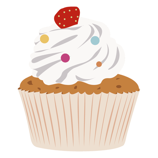 Vanilla garnish cupcake illustration