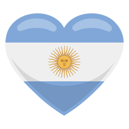 Argentinien Herz Flagge PNG-Design